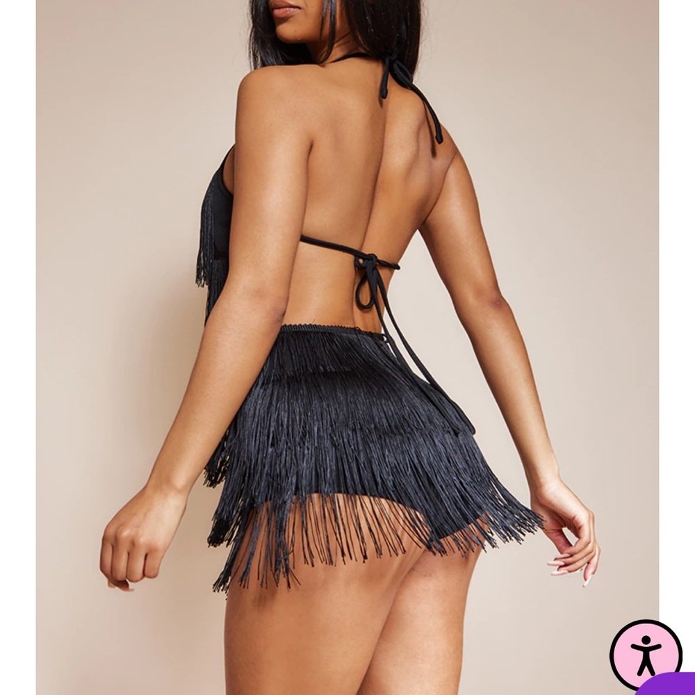 Kristine Black Tassel Romper - Picture 2 of 9